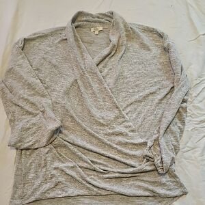 Gray Wrap-Style Top